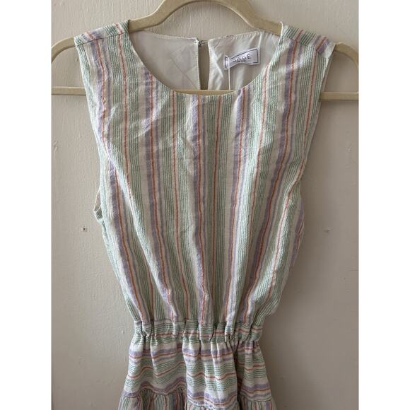 NWT Sage the Label Striped Apron Style Dress With Cut Out Tie Back | S - Picture 2 of 4